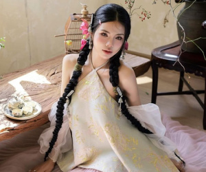 Chụp ảnh tết sớm, nữ MC game xinh đẹp hớp hồn fan