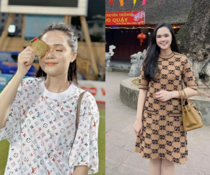 Vợ Duy Mạnh dát đồ hiệu lên người