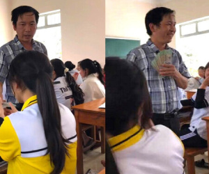 Thực hư clip thầy giáo lì xì mỗi học sinh 1 triệu đồng tiêu Tết