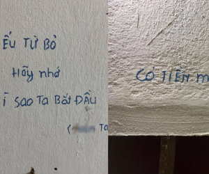 Nghìn người dừng lại trước những bút tích kín tường căn phòng trọ, ai cũng thắc mắc chủ nhân đã trải qua những gì