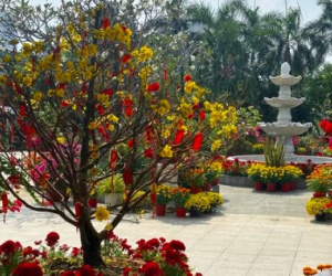 Biệt thự ngày giáp Tết phủ đầy hoa tươi của cháu dâu gia tộc giàu có bậc nhất Việt Nam