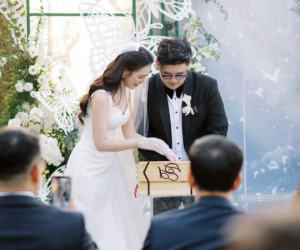 Đám cưới của Hoa hậu Kỳ Duyên và chồng kín tiếng: Cô dâu khoe visual 'đỉnh chóp', không gian tiệc đẹp như mơ