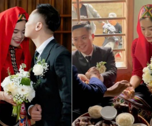 Cô dâu, chú rể thực hiện nghi thức 'lạ' trong phòng tân hôn, nhiều người tò mò