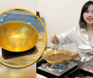 Cô gái ăn lẩu trong chiếc nồi bằng vàng 2,4 tỷ đồng gây xôn xao