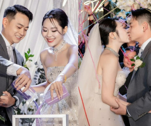 Ảnh nét căng hôn lễ của sao nam Vbiz và vợ yêu 9 năm, không quên nhắn gửi 1 câu tới bố quá cố