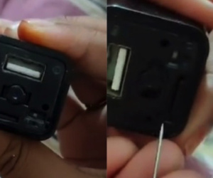 Người phụ nữ phát hiện camera ẩn giấu trong bộ sạc điện thoại