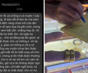 Đánh rơi 1 cây vàng, đôi vợ chồng 'cầu cứu' mạng xã hội: Dòng thông báo bất ngờ