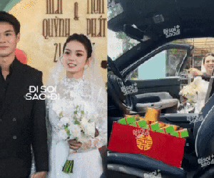 Quỳnh Lương thay váy cưới để lộ bụng lùm lùm, khoá môi cực ngọt theo chồng thiếu gia về dinh