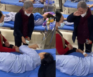 Cụ bà 90 tuổi lau nước mắt rồi 'dúi' cho con gái món đồ trong phòng bệnh, hàng triệu người không khỏi xúc động