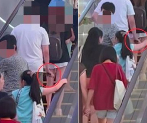 Đang đi cùng vợ con, người đàn ông có hành động 'đáng xấu hổ'