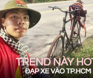 Trend này HOT: Thêm 1 nhân vật đi xe đạp thồ 'huyền thoại' của ông nội từ Thanh Hóa vào TP.HCM dịp 30/4