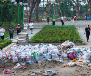 Hà Nội kiểm tra thông tin 'dùng cát đen làm bê tông' công viên Nghĩa Đô