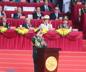 Chân dung vị tướng phát biểu tại lễ kỷ niệm 50 năm thống nhất đất nước