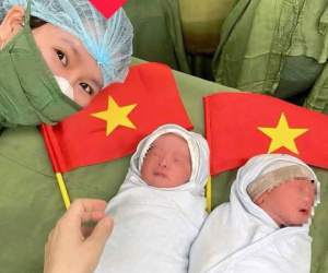 Tên đặc biệt của cặp song sinh chào đời vào ngày 30/4