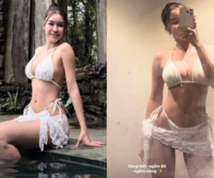 Nóng hơn mùa hè, Yến Xuân - vợ Lâm Tây tung ảnh bikini hậu sinh con: Body cực 'cháy', sexy nhất dàn WAGs Việt!
