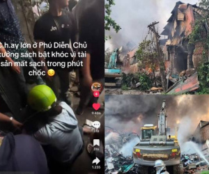 Vụ cháy kho xưởng sách ở Tây Mỗ, Hà Nội: Chủ nhà khóc nấc vì cả gia tài bị thiêu rụi trong nháy mắt
