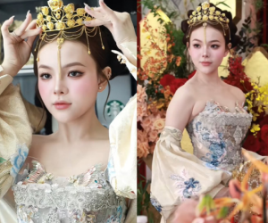 Cô dâu ở TPHCM xinh như búp bê, đầu đội vương miện làm từ 10 cây vàng