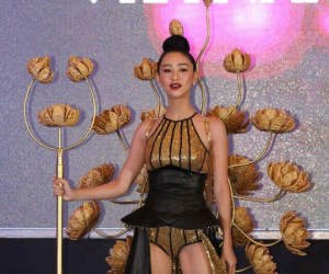 Trang phục dân tộc của Hà Thu và thí sinh Hoa hậu Trái đất 2017
