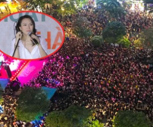 Video: Phố đi bộ 'thất thủ' vì Mỹ Tâm