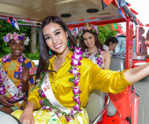 Mỹ Linh và dàn mỹ nhân Miss World được chào đón ở Tam Á