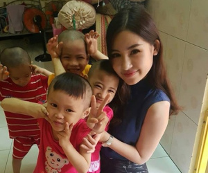 Giữa tâm bão về việc 'dao kéo', Hoa hậu Đại dương đi làm từ thiện