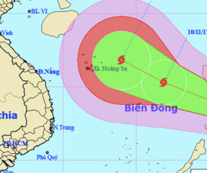 Áp thấp nhiệt đới đã mạnh lên thành bão Haikui, tiếp tục tăng cấp tiến thẳng vào biển Đông
