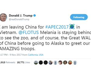 Tổng thống Donald Trump thông báo sắp đến Việt Nam trên Twitter