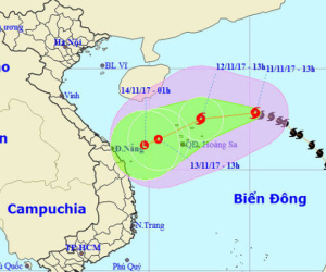 Bão 13 có thể suy yếu thành áp thấp trước khi vào đất liền