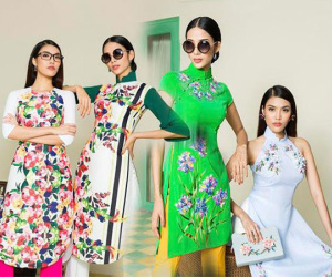 Lan Khuê - Hoàng Thuỳ 'đối đầu' trong những tà áo dài truyền thống