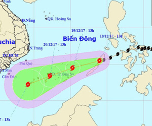 Bão Kai-tak vào Biển Đông, trở thành cơn bão số 15