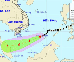 Bão Kai-tak giật cấp 11 tiến sâu vào Biển Đông