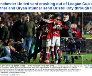 MU bị loại sốc: Báo chí Anh gọi là kì tích của Bristol, 'dìm' Mourinho
