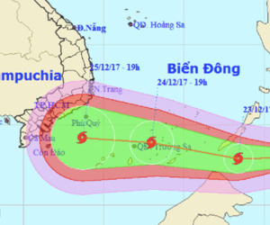Thời tiết 23/12: Bão Tembin mạnh lên, biển Đông hứng bão kỷ lục