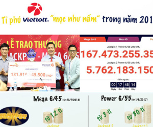 Trung bình cứ 9 ngày lại có thêm 1 tỉ phú Vietlott trong năm 2017