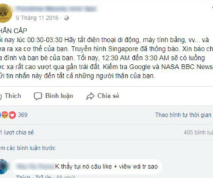 Rộ trò lừa 'tắt điện thoại tránh tia vũ trụ' trên Facebook ở Việt Nam