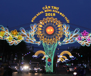 Cận cảnh đường đèn có cổng chào ở Cần Thơ xôn xao Facebook