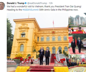Tổng thống Trump cảm ơn Chủ tịch nước Trần Đại Quang trên Twitter