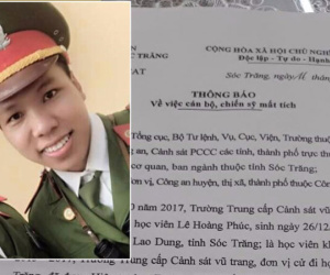 Tung lực lượng truy tìm chiến sỹ công an nghi bị bắt cóc, tống tiền