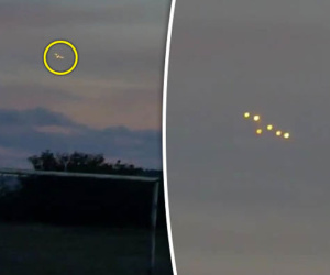 Khoảnh khắc 'phi đội 6 UFO' rực sáng trên bầu trời Ukraine