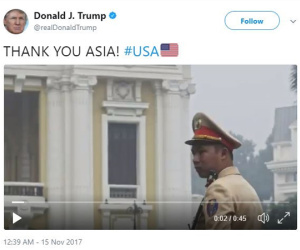 Tổng thống Trump đăng video cảm ơn với hình ảnh Việt Nam