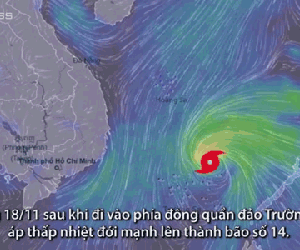 Video: Đường đi hướng vào các tỉnh Nam Trung Bộ của bão số 14