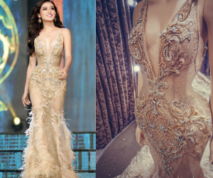 Bộ đầm đính hàng chục nghìn viên pha lê của Huyền My ở bán kết Miss Grand International