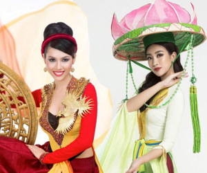 Đỗ Mỹ Linh bị chê 'sến' khi diện áo tứ thân tại Miss World
