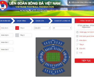 Vé trận Việt Nam gặp Afghanistan được bán trực tuyến
