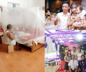 'Lấy chồng được cả nhà chồng', nàng dâu khoe bố chồng cặm cụi khâu màn cho con khi chăm cháu ngủ