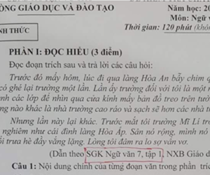Nhầm kiến thức khi ra đề thi môn Ngữ văn lớp 8 ở Thái Bình