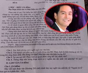 MC Phan Anh được đưa vào đề thi môn Văn trường THPT Đức Thọ, Hà Tĩnh