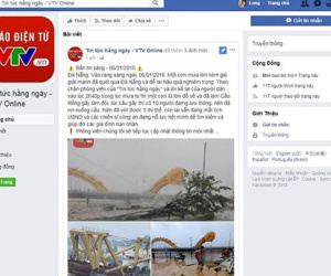 Giả mạo Facebook VTV8 đăng tin thất thiệt về Đà Nẵng
