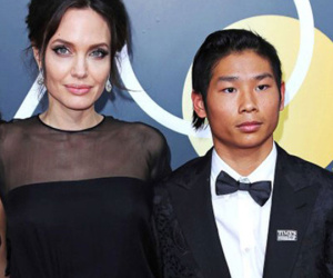 Pax Thiên đưa Angelina Jolie lên thảm đỏ Quả Cầu Vàng