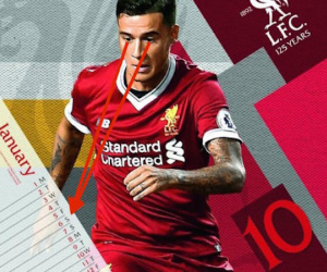 Liverpool bị hớ với bộ lịch in hình Coutinho